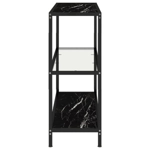 Tavolo Consolle Trasparente e Nero 100x36x90 cm Vetro Temperato cod mxl 53124