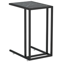 Tavolino per Computer Marmo Nero 50x35x65 cm Vetro Temperatocod mxl 73199