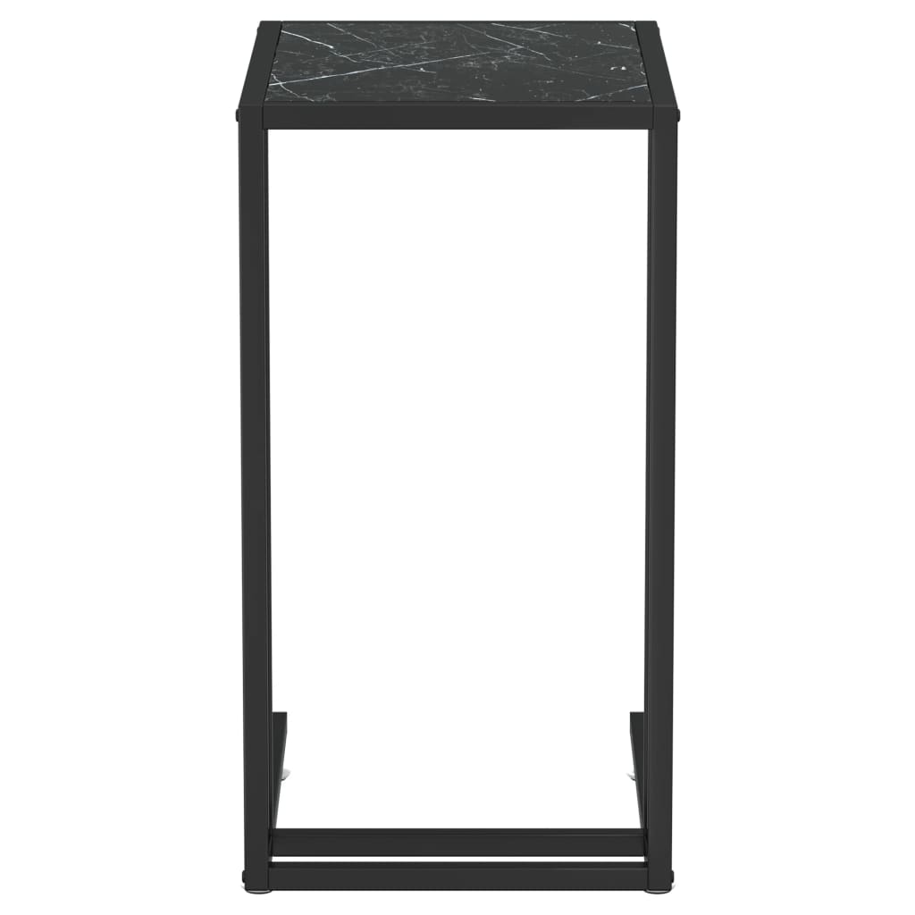 Tavolino per Computer Marmo Nero 50x35x65 cm Vetro Temperatocod mxl 73199