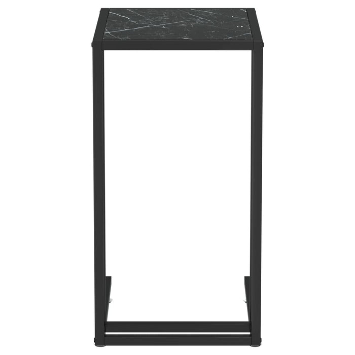 Tavolino per Computer Marmo Nero 50x35x65 cm Vetro Temperatocod mxl 73199