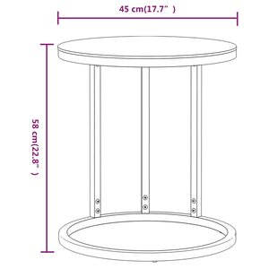 Tavolino Oro e Trasparente 45 cm in Vetro Temperato 331661