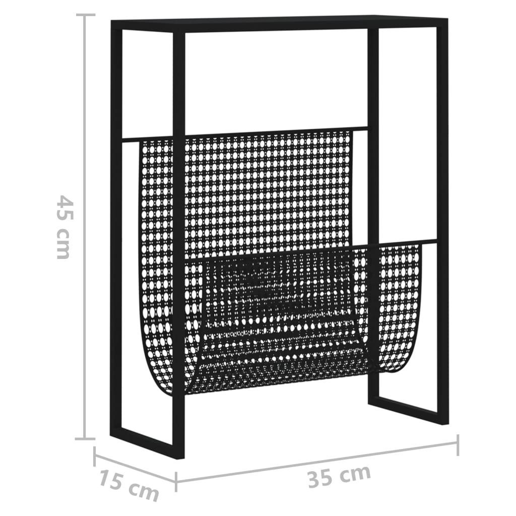 Portariviste Nero 35x15x45 cm in Acciaio 331668