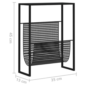 Portariviste Nero 35x15x45 cm in Acciaio 331668