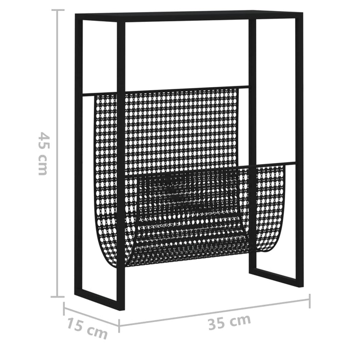 Portariviste Nero 35x15x45 cm in Acciaio 331668