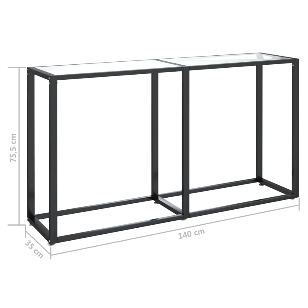 Tavolo Consolle Trasparente 140x35x75,5 cm in Vetro Temperato 331674