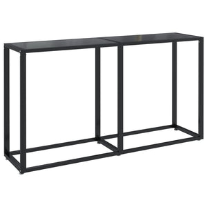 Tavolo Consolle Nero 140x35x75,5 cm in Vetro Temperato 331675