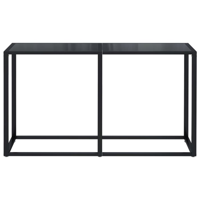 Tavolo Consolle Nero 140x35x75,5 cm in Vetro Temperato 331675