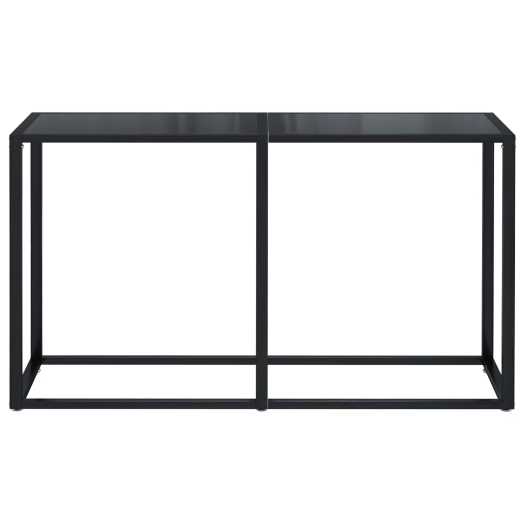 Tavolo Consolle Nero 140x35x75,5 cm in Vetro Temperato cod mxl 74808