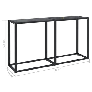 Tavolo Consolle Nero 140x35x75,5 cm in Vetro Temperato 331675