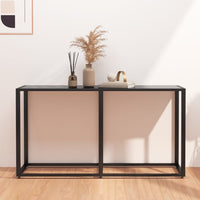 Tavolo Consolle Nero 140x35x75,5 cm in Vetro Temperato 331675