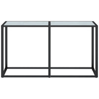 Tavolo Consolle Bianco Marmo 140x35x75,5 cm in Vetro Temperato cod mxl 19673