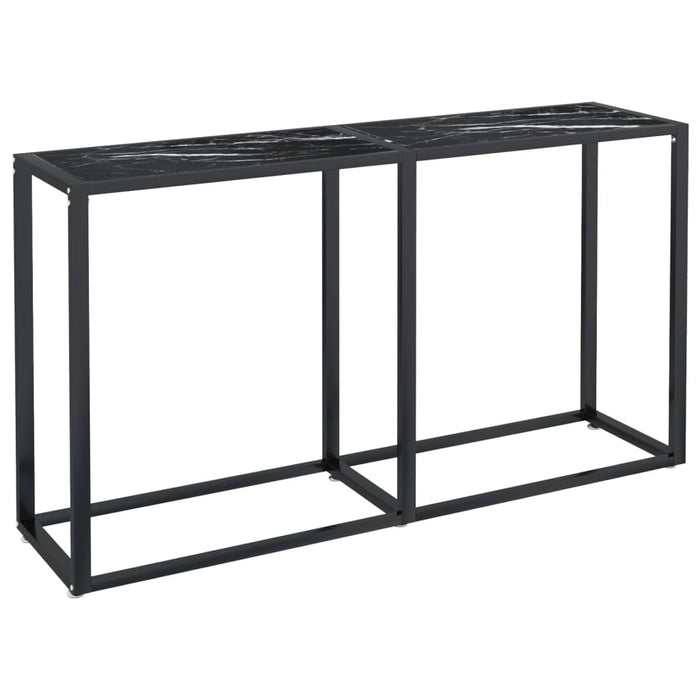 Tavolo Consolle Nero Marmo 140x35x75,5 cm in Vetro Temperato cod mxl 58720