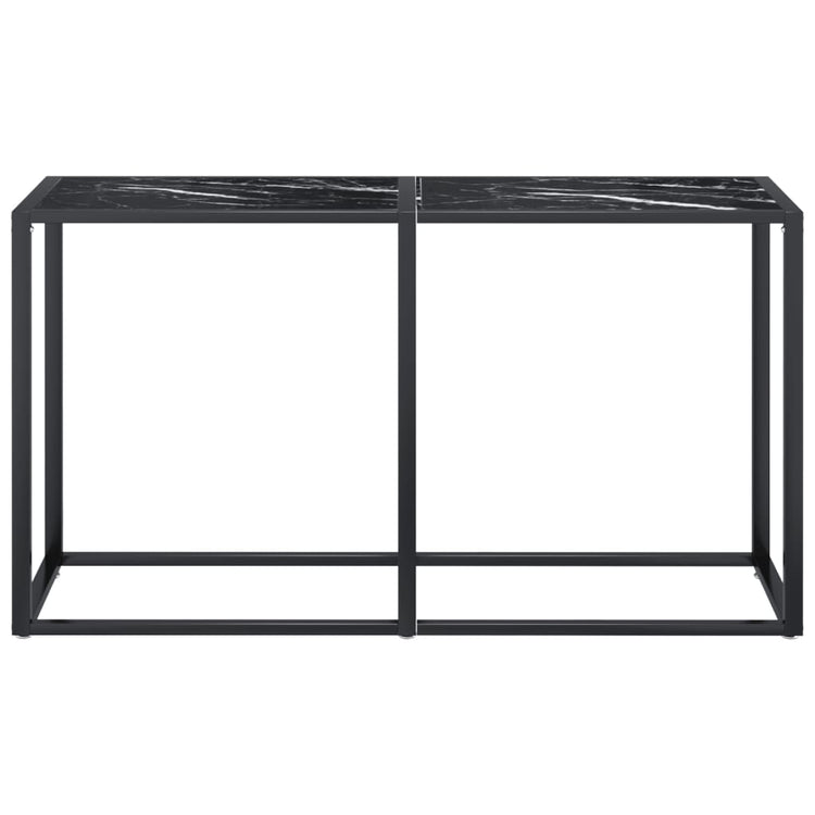 Tavolo Consolle Nero Marmo 140x35x75,5 cm in Vetro Temperato 331677