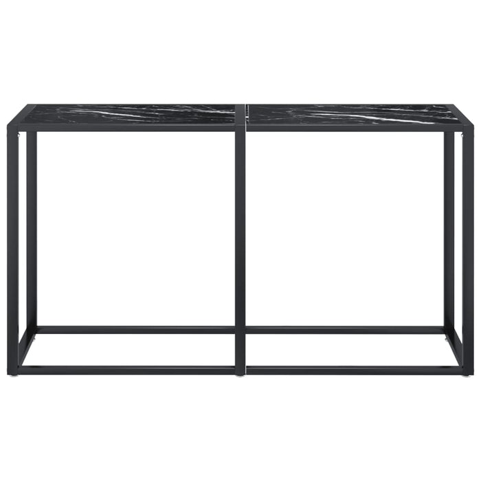 Tavolo Consolle Nero Marmo 140x35x75,5 cm in Vetro Temperato cod mxl 58720