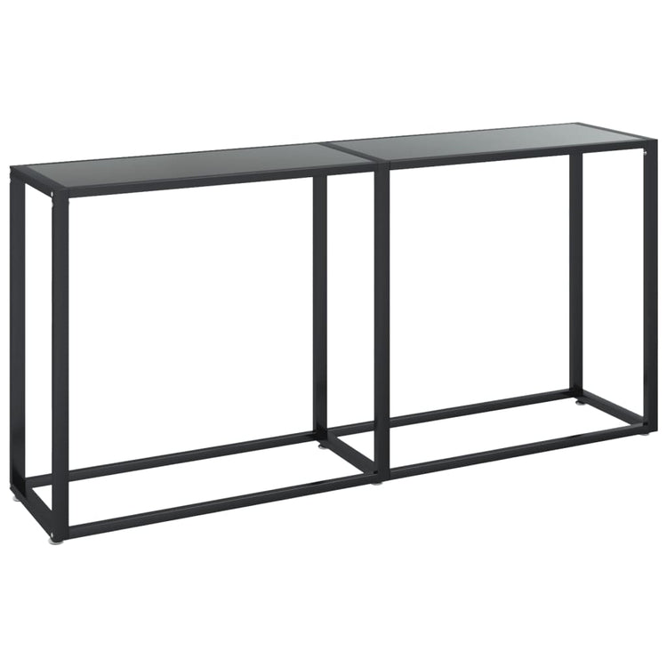 Tavolo Consolle Nero 160x35x75,5 cm in Vetro Temperato 331679