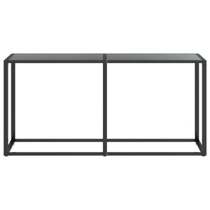 Tavolo Consolle Nero 160x35x75,5 cm in Vetro Temperato 331679