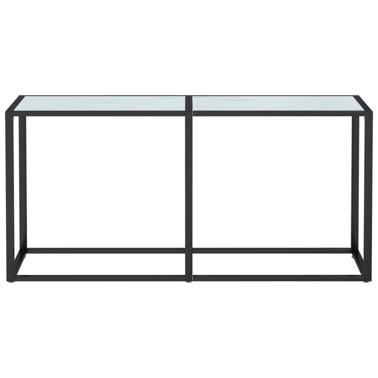 Tavolo Consolle Bianco Marmo 160x35x75,5 cm in Vetro Temperato 331680