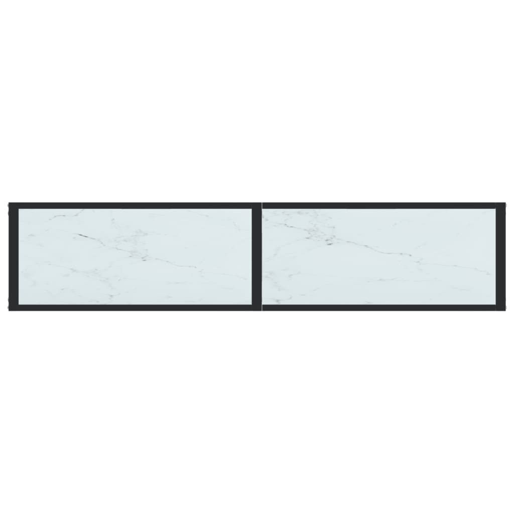 Tavolo Consolle Bianco Marmo 160x35x75,5 cm in Vetro Temperato 331680