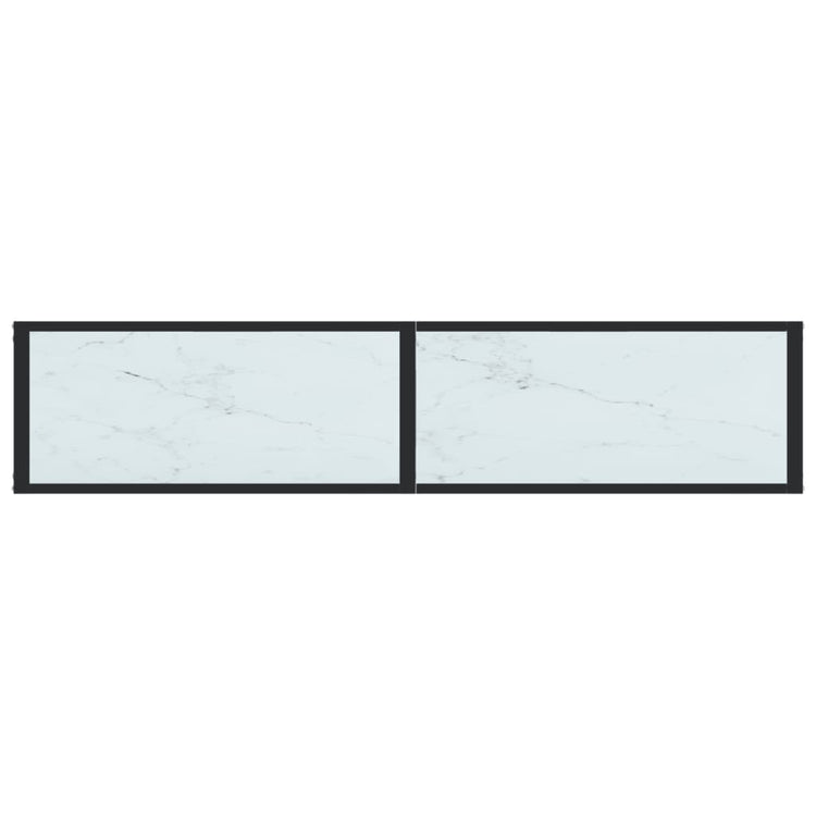 Tavolo Consolle Bianco Marmo 160x35x75,5 cm in Vetro Temperato 331680