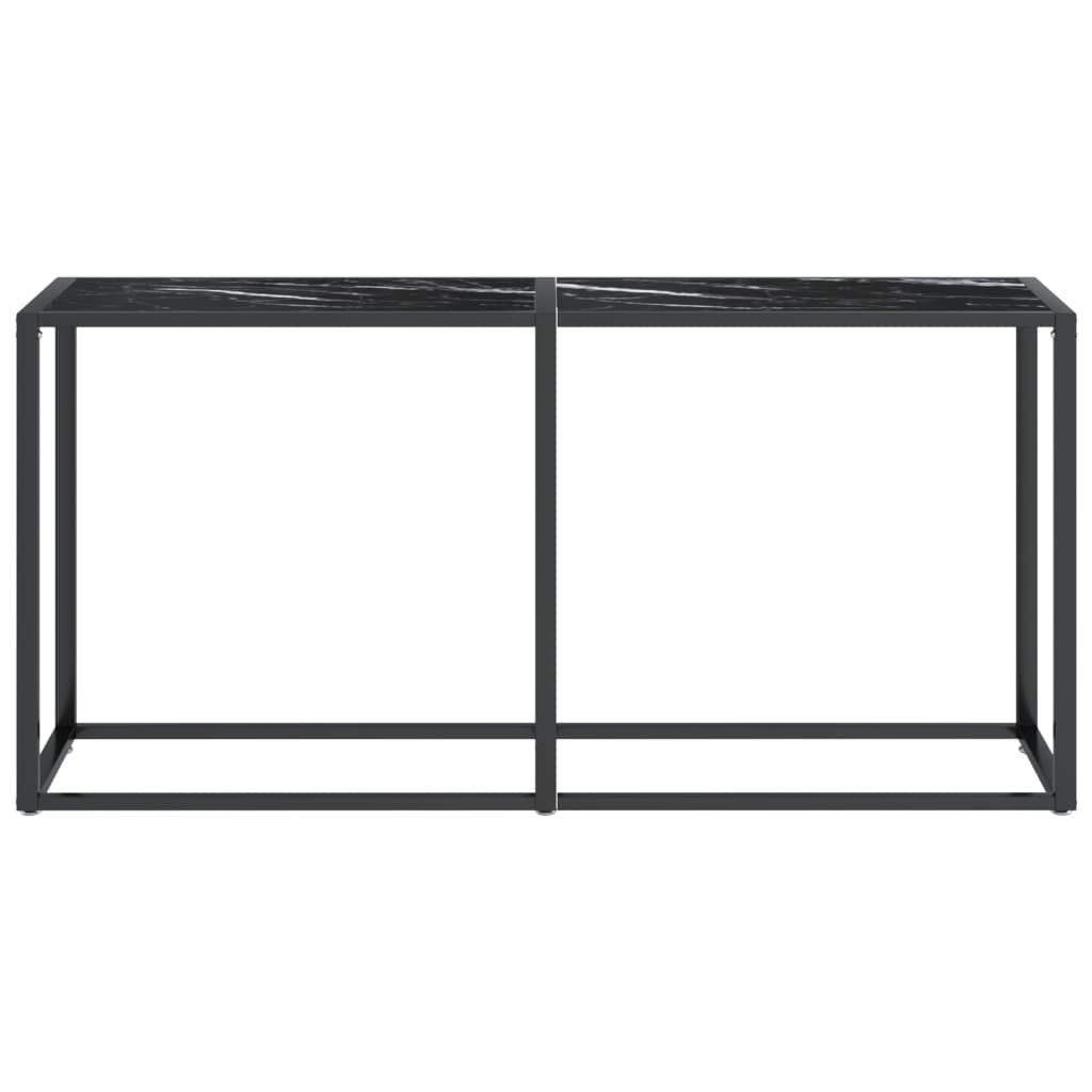 Tavolo Consolle Nero Marmo 160x35x75,5 cm in Vetro Temperato cod mxl 58974