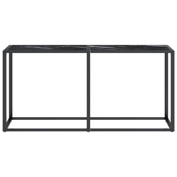 Tavolo Consolle Nero Marmo 160x35x75,5 cm in Vetro Temperato cod mxl 58974