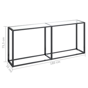 Tavolo Consolle Trasparente 180x35x75,5 cm in Vetro Temperato 331682