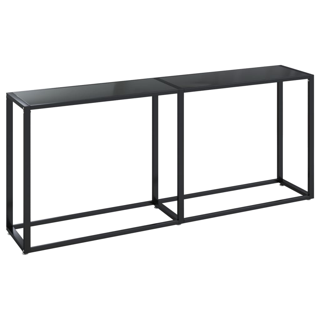 Tavolo Consolle Nero 180x35x75,5 cm in Vetro Temperato 331683