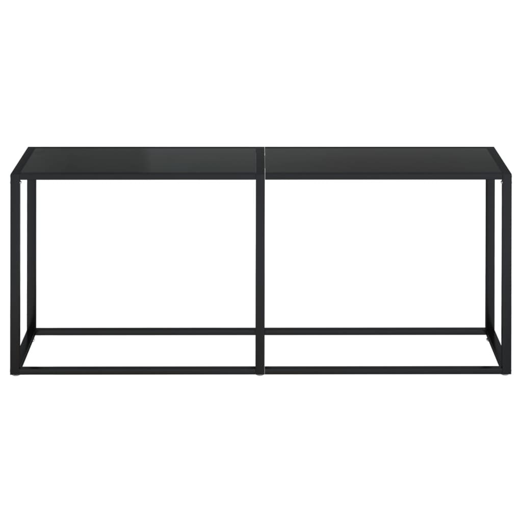 Tavolo Consolle Nero 180x35x75,5 cm in Vetro Temperato cod mxl 55037