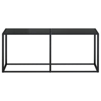 Tavolo Consolle Nero 180x35x75,5 cm in Vetro Temperato cod mxl 55037