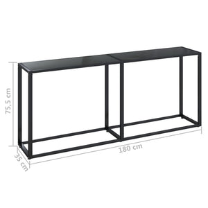 Tavolo Consolle Nero 180x35x75,5 cm in Vetro Temperato cod mxl 55037