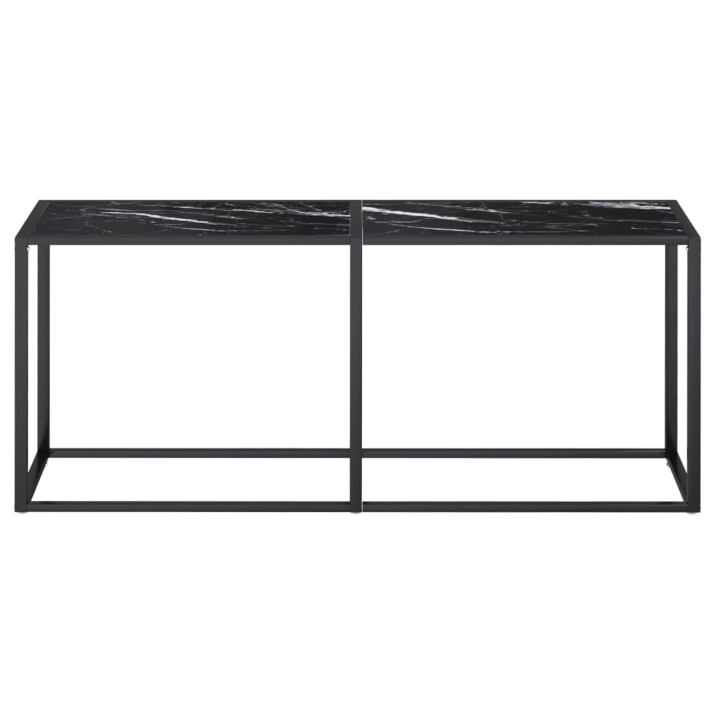 Tavolo Consolle Marmo Nero 180x35x75,5 cm in Vetro Temperato 331685