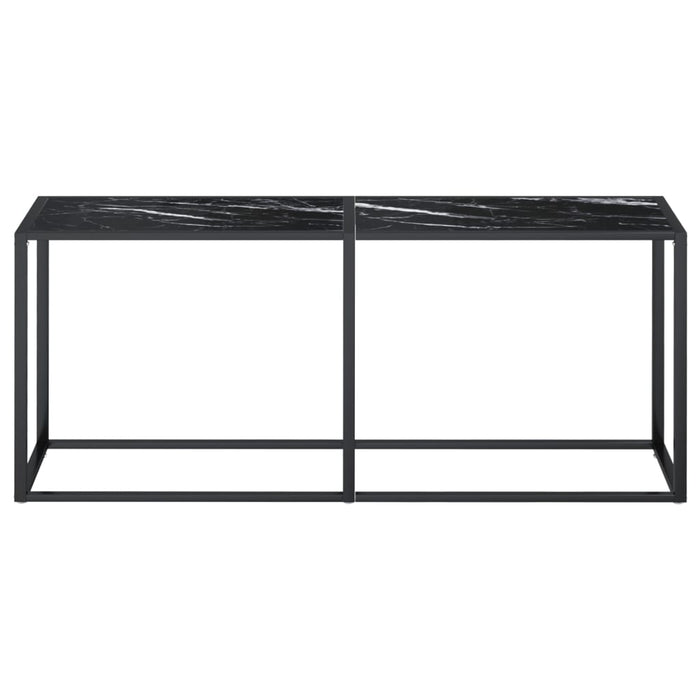 Tavolo Consolle Marmo Nero 180x35x75,5 cm in Vetro Temperato 331685