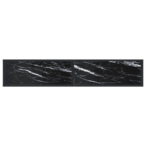 Tavolo Consolle Marmo Nero 180x35x75,5 cm in Vetro Temperato 331685