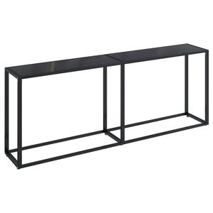 Tavolo Consolle Nero 200x35x75,5 cm in Vetro Temperato cod mxl 54843