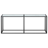 Tavolo Consolle Marmo Bianco 180x35x75,5 cm in Vetro Temperatocod mxl 118501