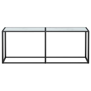 Tavolo Consolle Marmo Bianco 180x35x75,5 cm in Vetro Temperatocod mxl 118501