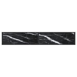 Tavolo Consolle Marmo Nero 180x35x75,5 cm in Vetro Temperato 331689