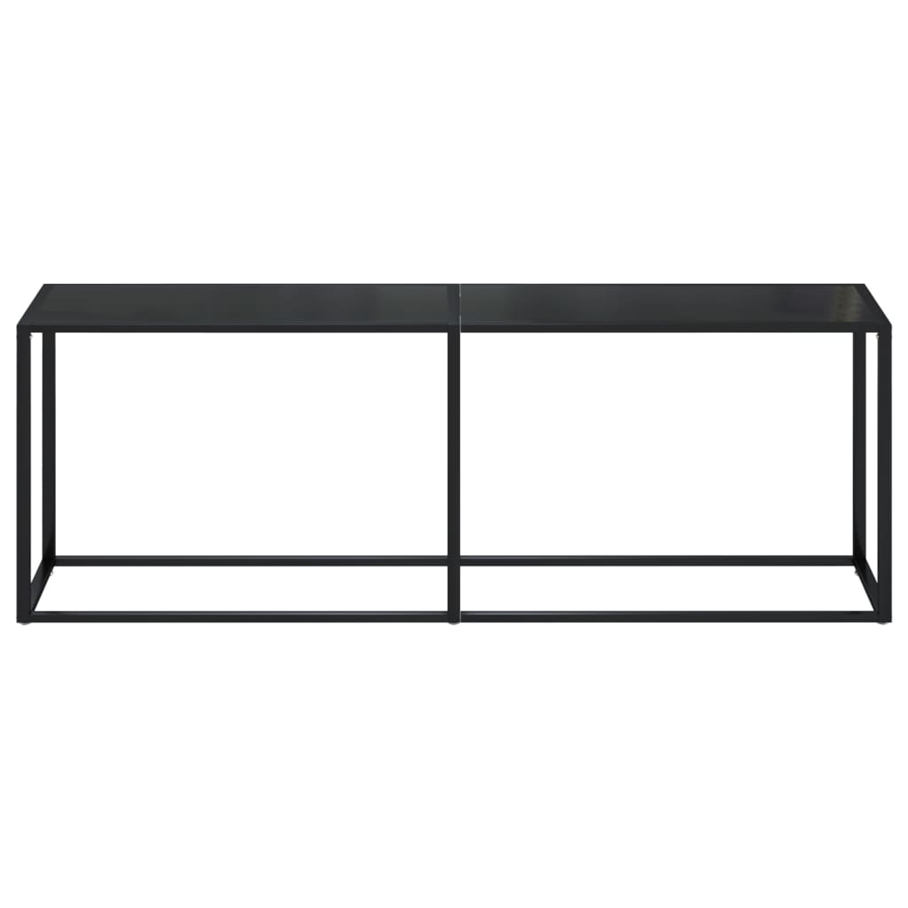 Tavolo Consolle Nero 220x35x75,5 cm in Vetro Temperato cod mxl 70552