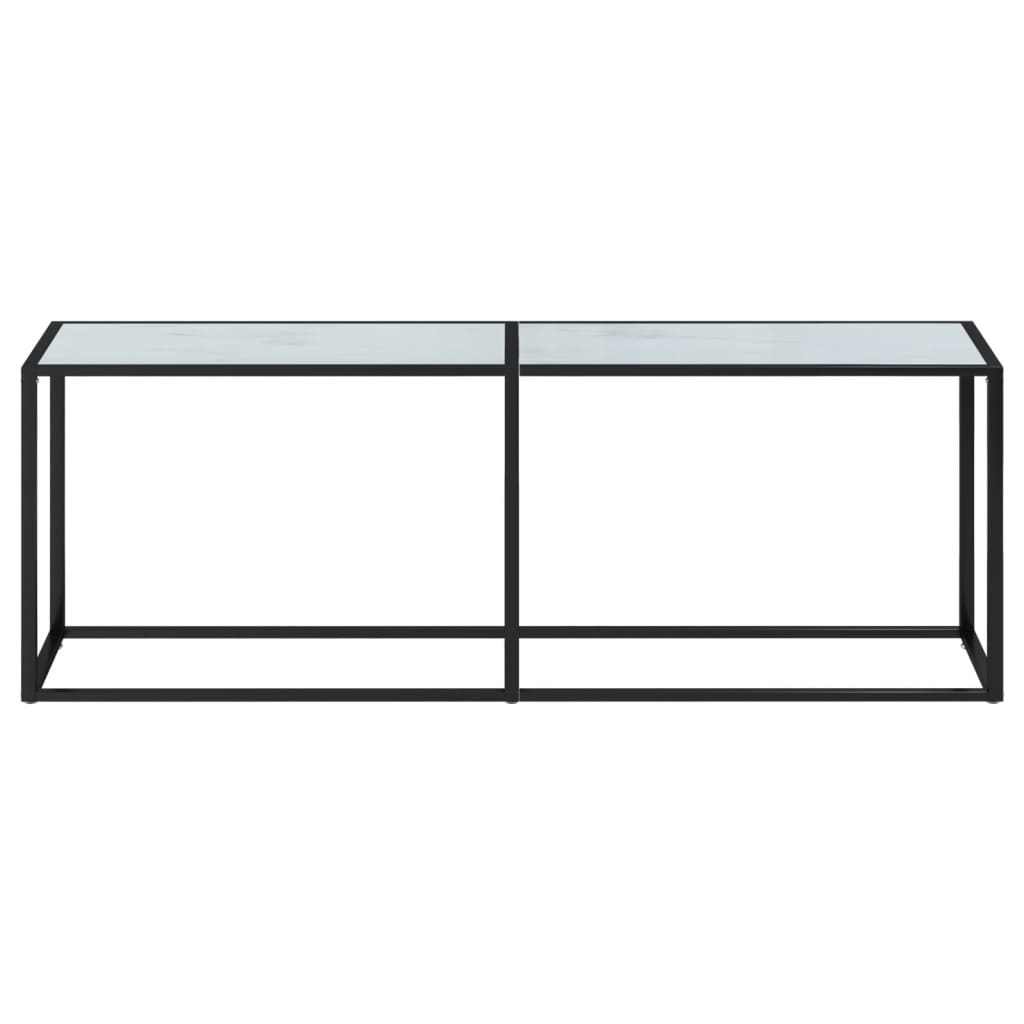 Tavolo Consolle Marmo Bianco 220x35x75,5 cm in Vetro Temperatocod mxl 105654