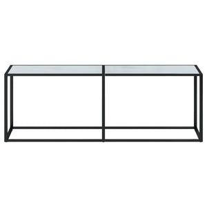 Tavolo Consolle Marmo Bianco 220x35x75,5 cm in Vetro Temperatocod mxl 105654