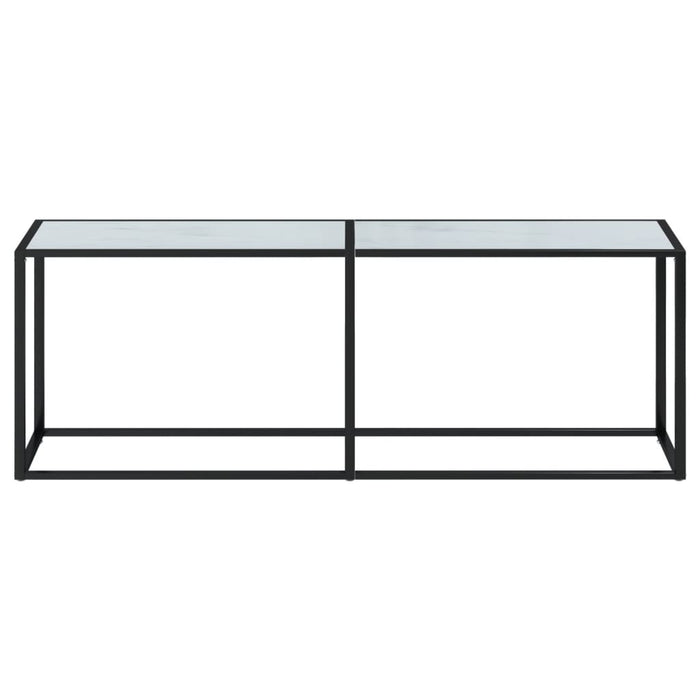 Tavolo Consolle Marmo Bianco 220x35x75,5 cm in Vetro Temperatocod mxl 105654