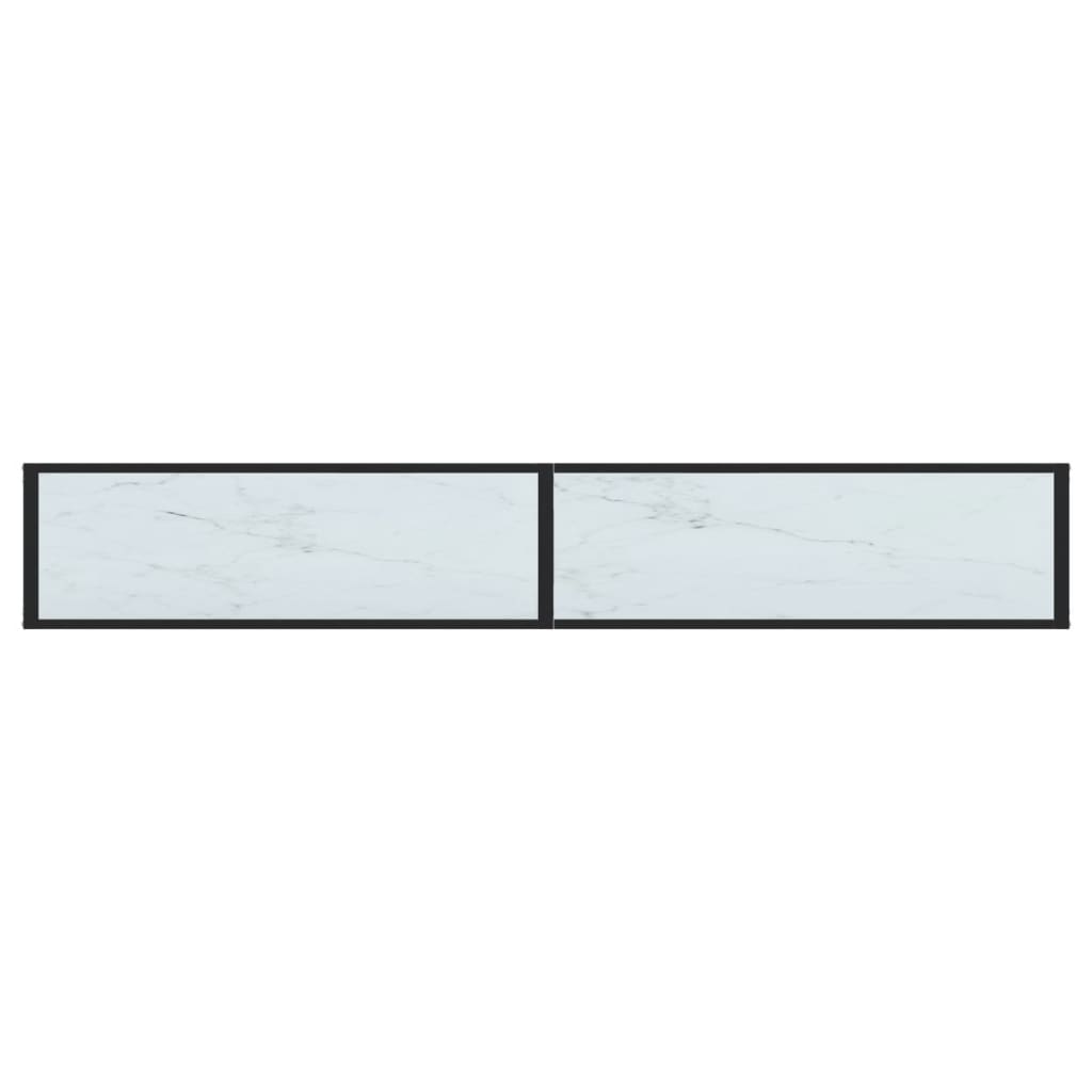 Tavolo Consolle Marmo Bianco 220x35x75,5 cm in Vetro Temperato 331692