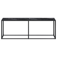 Tavolo Consolle Marmo Nero 220x35x75,5 cm in Vetro Temperato 331693