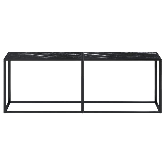 Tavolo Consolle Marmo Nero 220x35x75,5 cm in Vetro Temperato 331693