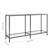 Tavolo Consolle Trasparente 140x35x75,5 cm in Vetro Temperato cod mxl 20376