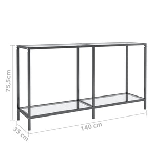 Tavolo Consolle Trasparente 140x35x75,5 cm in Vetro Temperato cod mxl 20376