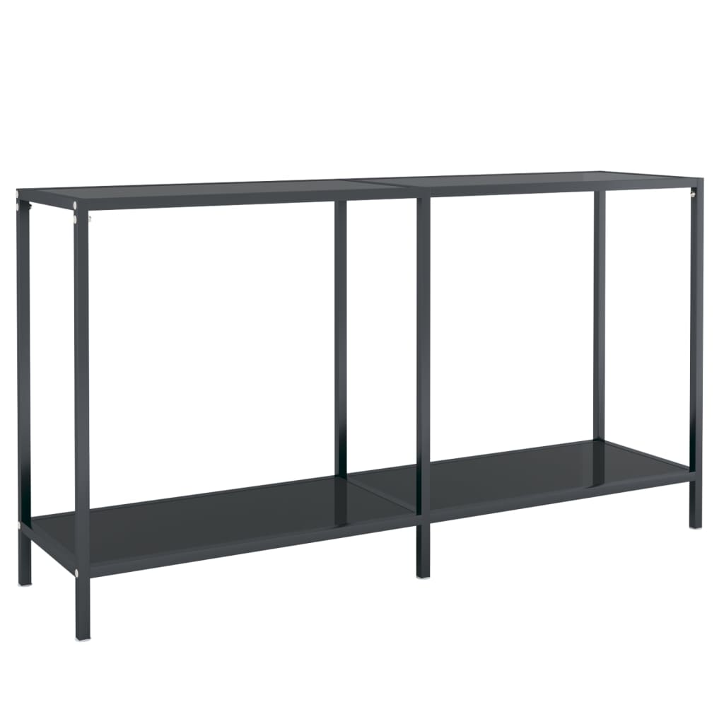 Tavolo Consolle Nero 140x35x75,5 cm in Vetro Temperato 331695