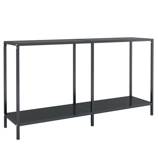 Tavolo Consolle Nero 140x35x75,5 cm in Vetro Temperato cod mxl 65577