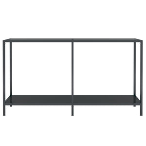 Tavolo Consolle Nero 140x35x75,5 cm in Vetro Temperato 331695