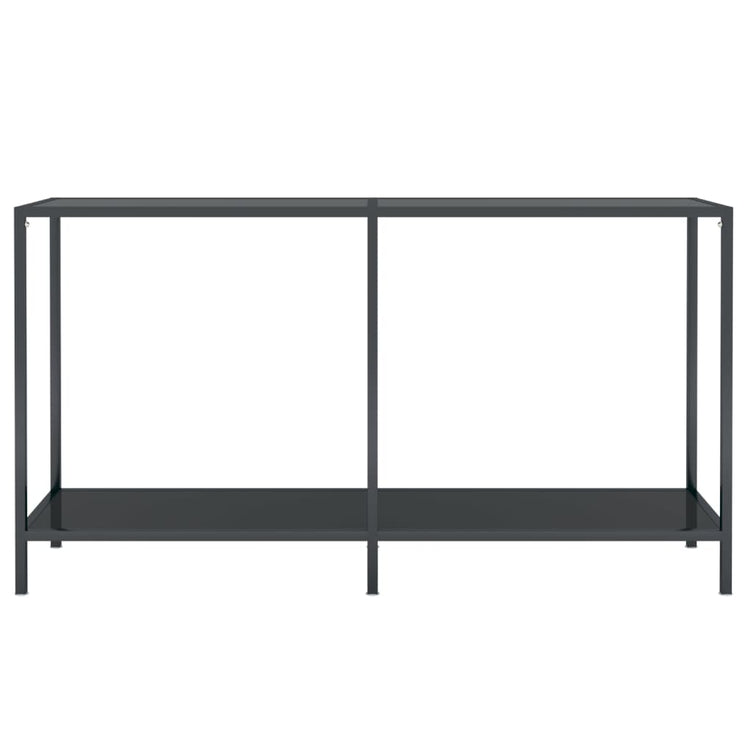 Tavolo Consolle Nero 140x35x75,5 cm in Vetro Temperato 331695